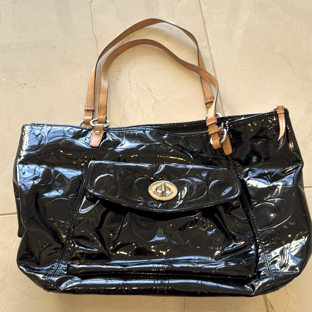 Vintage Coach Patent Leather Tote